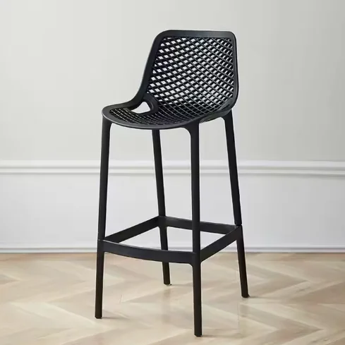 

Bar Furniture Industrial Commercial Pp Plastic High Chair Kitchen Handmade Bar Stool Hollow Bar Chair