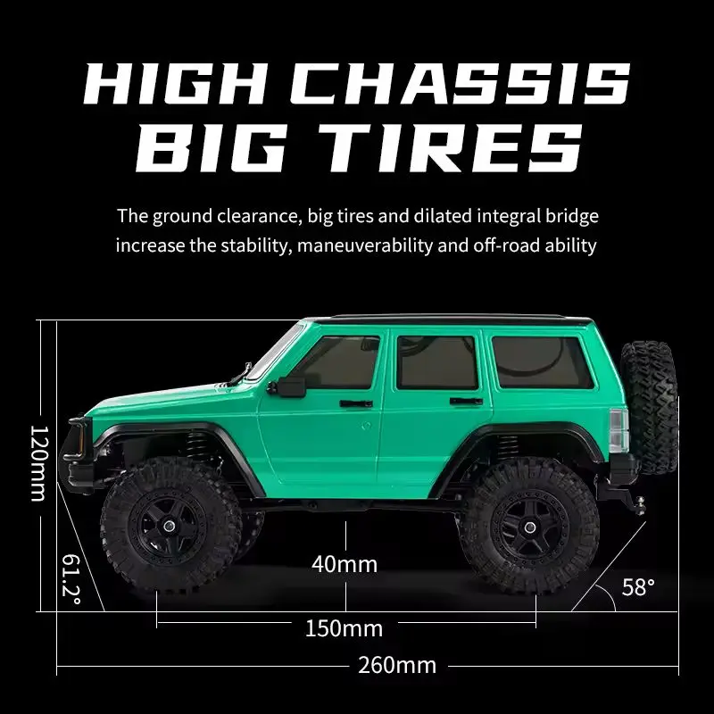 JJRC C8809 1:18 نموذج محاكاة كامل النطاق RC سيارة 2.4G 4WD موتور لاقط تسلق على الطرق الوعرة نموذج سيارة عيد الميلاد اللعب هدية