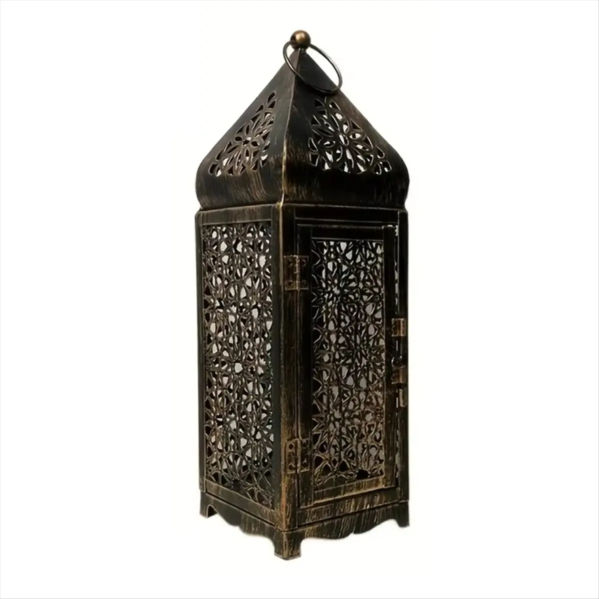 MALL 1pc Middle Metal Vintage Wind Lights Lantern Candle Holder Table Top Home Decor Accessories, No Candle ZTFD-48L