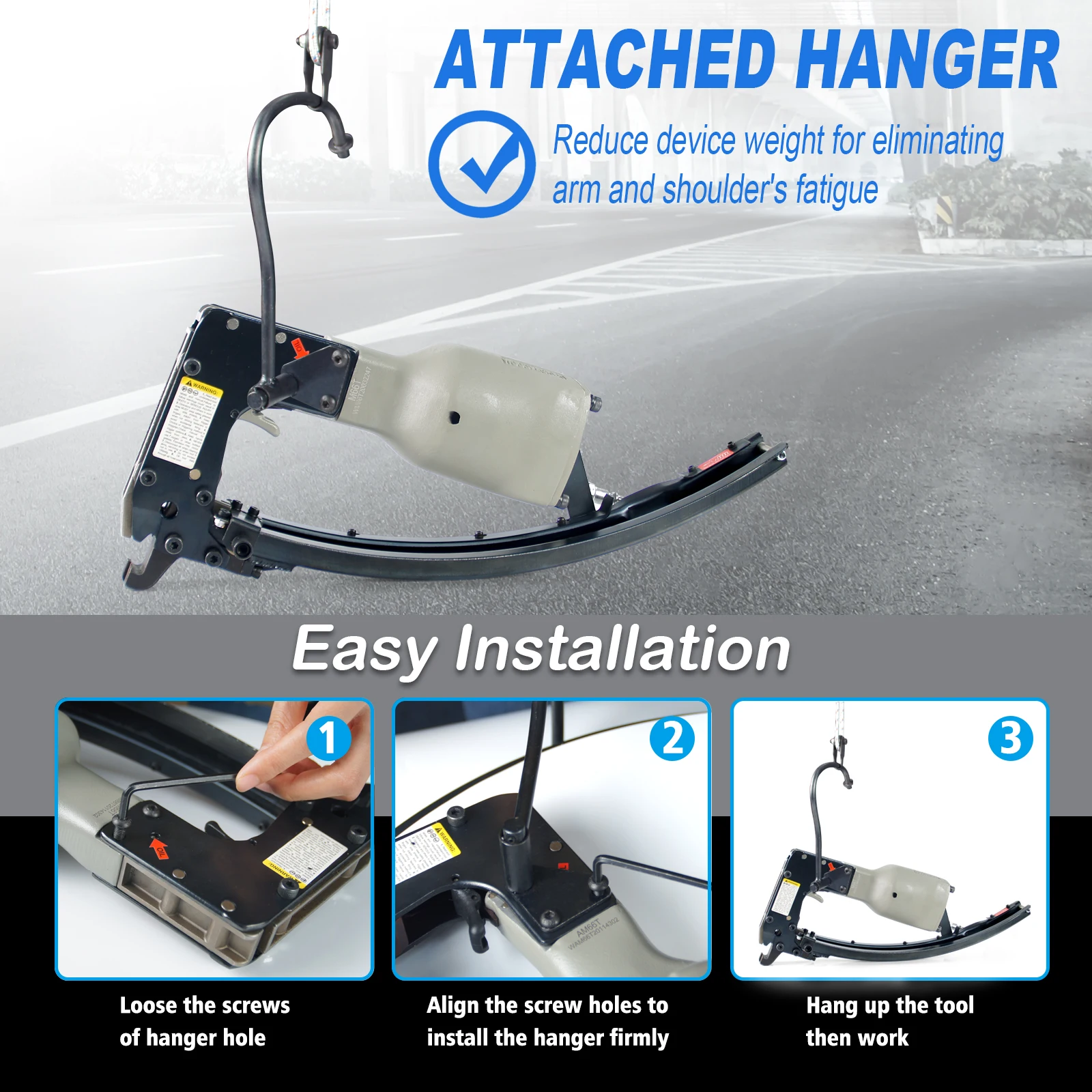 เครื่องมือยึดเบาะรถยนต์แบบลม Woodpecker M66T เครื่องมือยึดแบบลม Hartco