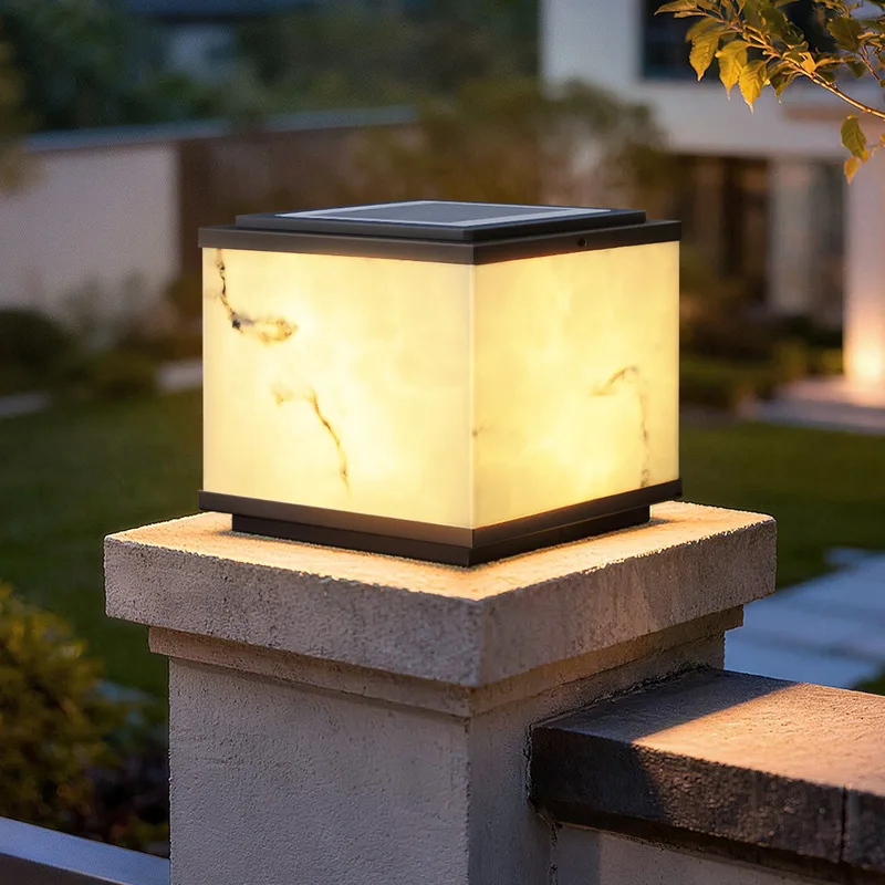 Solar stigma lamp Outdoor garden lamp Imitation marble