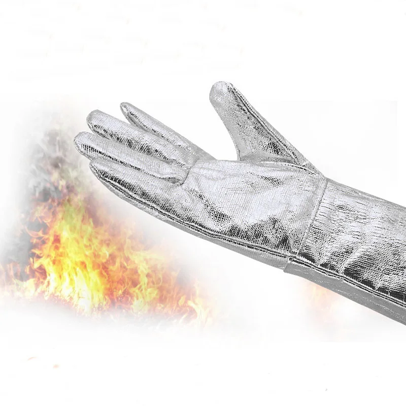 

Heat Insulation Gloves Anti-scalding Glove Aluminum Foil Fireproof Industrial Grade Oven Heat-resistant Protective Safety Gloves