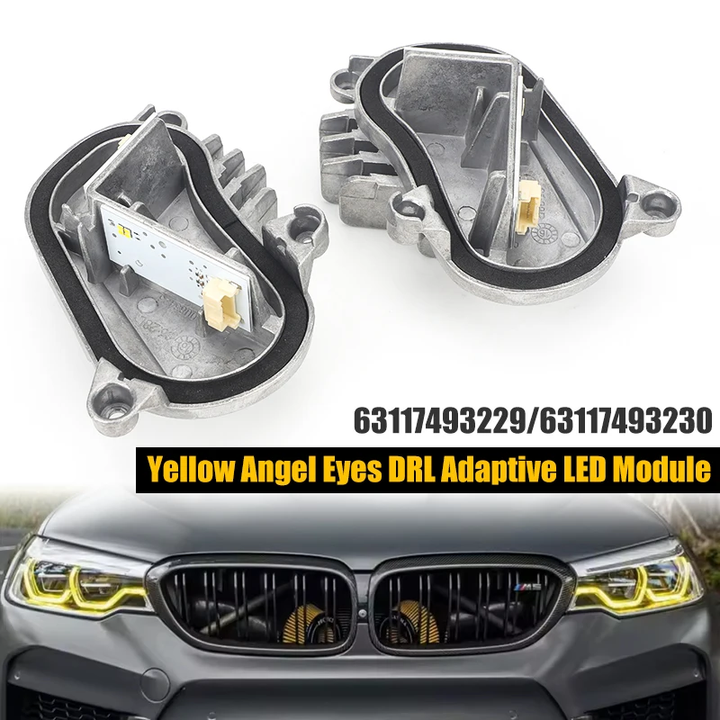 

Желтые модули DRL дневных ходовых огней, указатель поворота для BMW F32 F33 F36 F80 F82 F83 M4 LCI, детали 63117493229 63117493230