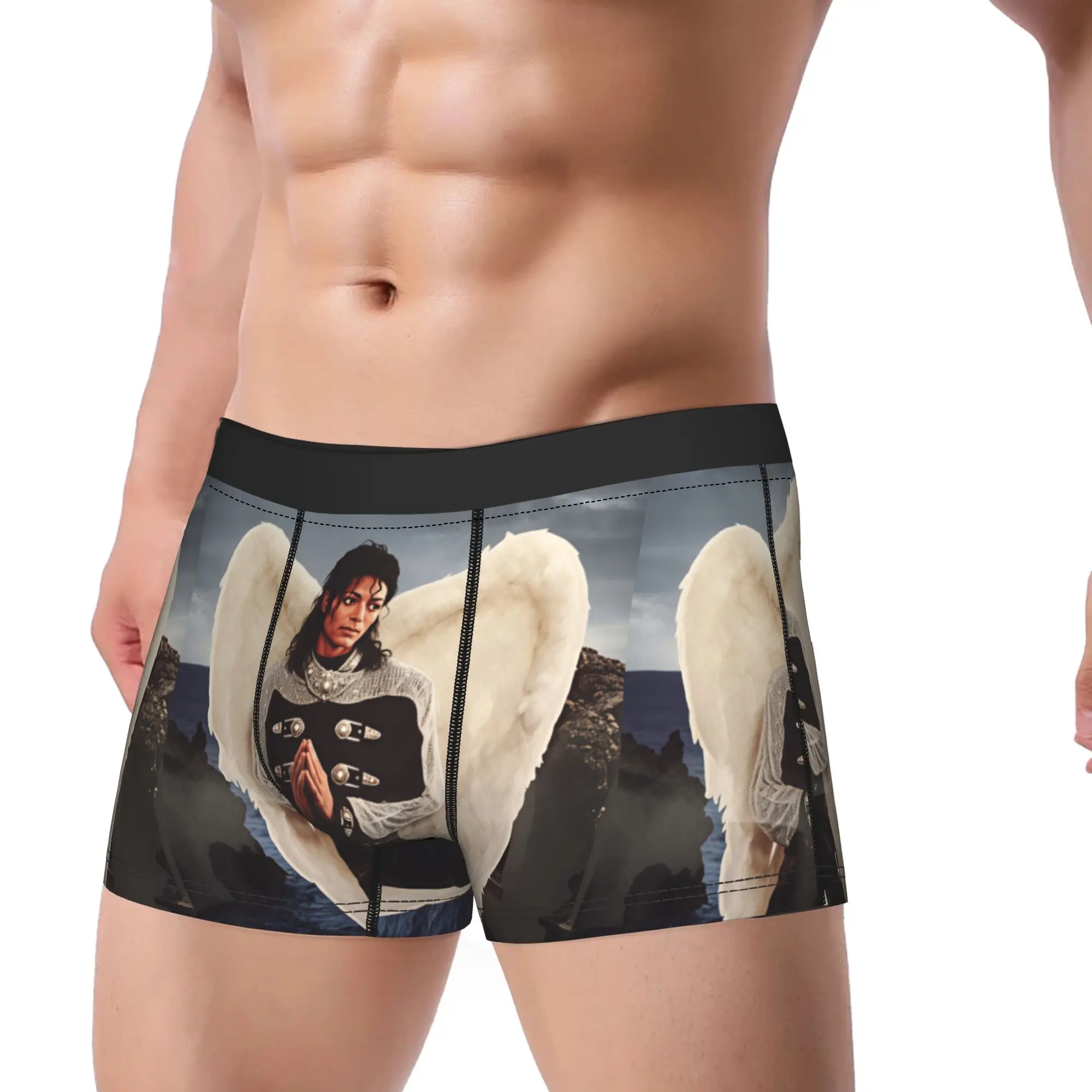 MJ King Of Pop M-Michael J-jackson Shorts Briefs  Underwear Hot Sale Men's Funny Trunk Custom DIY Large Size Panties