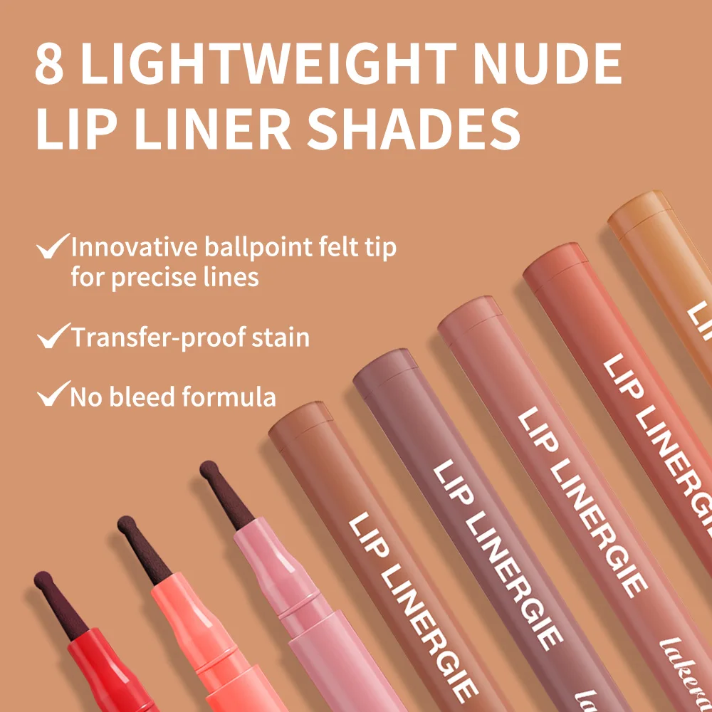 8 colores lencería de labios delineador de labios mancha de larga duración impermeable delineador de labios mancha a prueba de transferencia cosméticos de Color resistentes a las manchas