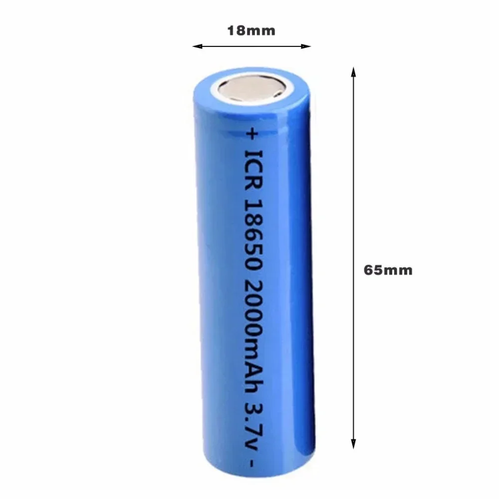 18650 3.7 V 2000mAh Battery  ICR18650 Rechargeable Battery Li-ion Lithium Batteries For Power Bank Torch