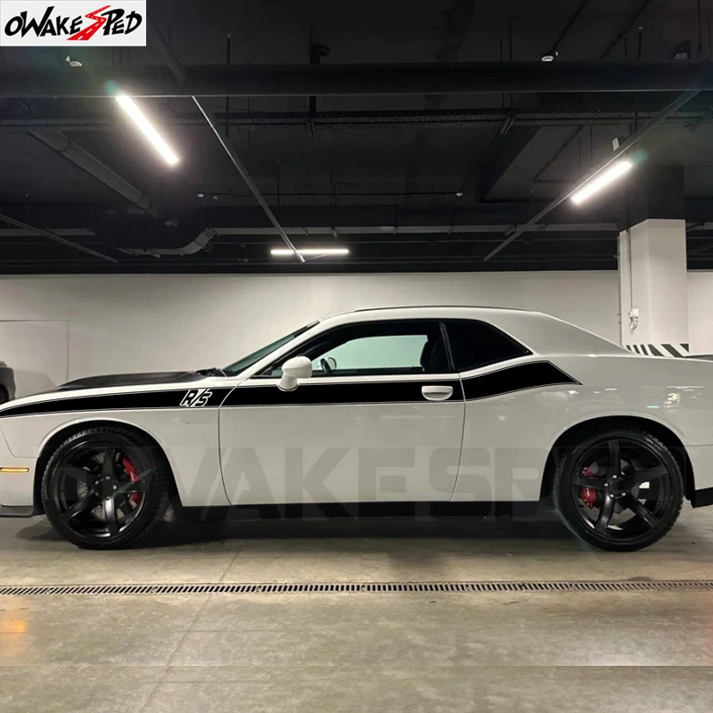 2pcs Car Body Side Accent Stripes for Dodge Challenger 2008-2023 RS Waistline Waterproof Decal Graphics Vinyl Tuning Stickers view 4