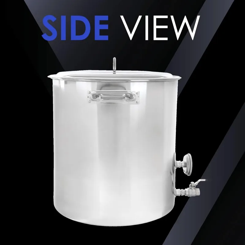 Stainless Steel Home Brew Kettle Stock Pot (Weldless Fittings) (160 QT/ 40 Gal)