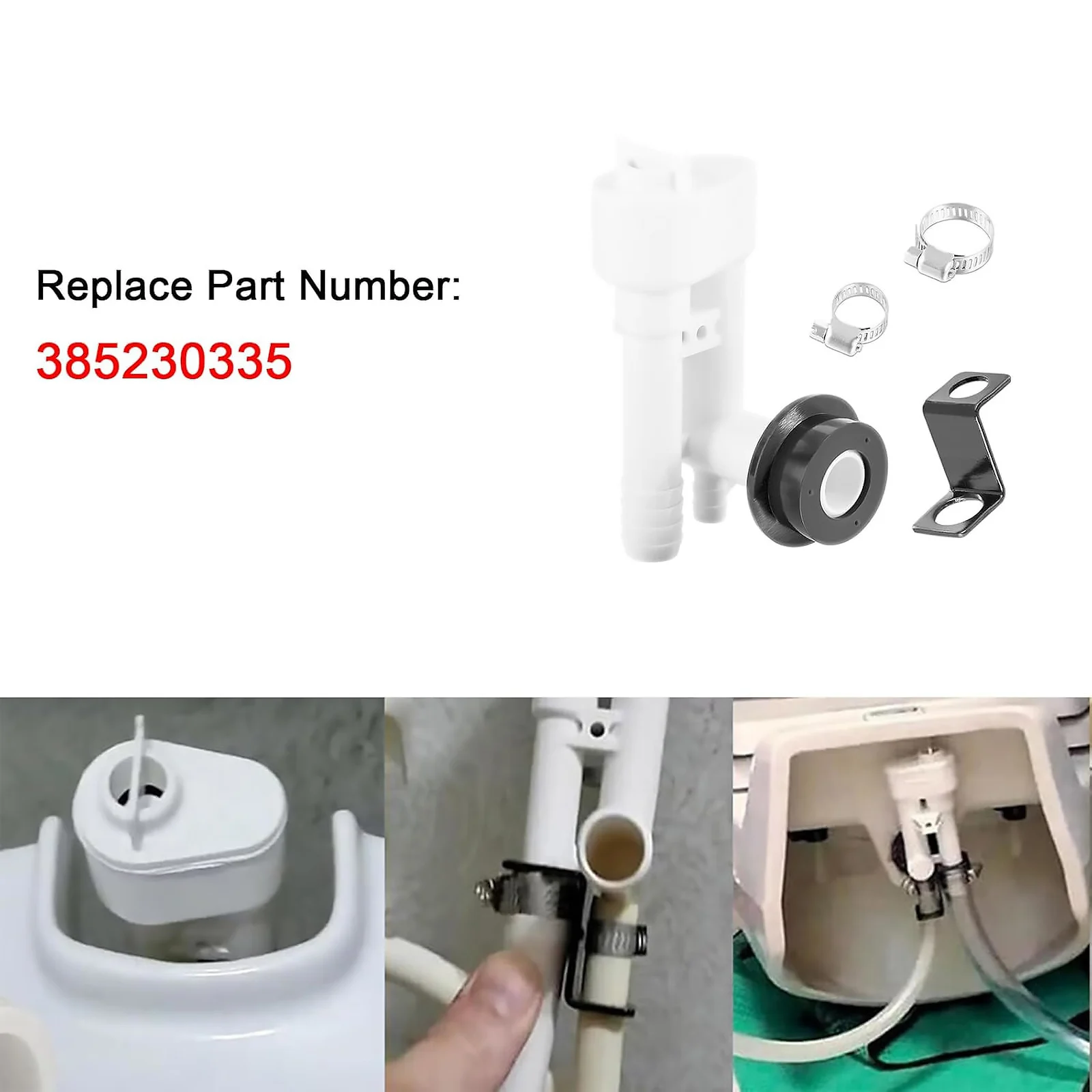Vacuum Breaker Kit for Dometic Sealand VacuFlush Traveler Toilets with Hand Sprayer, Replaces 385230335