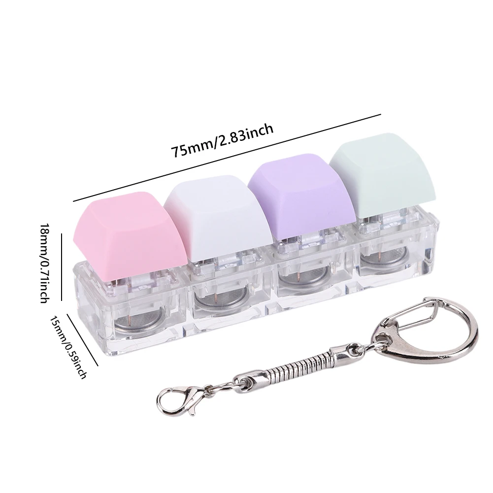 Klawiatura dekompresyjna 4-klawiszowa klawiatura antystresowa z podświetleniem LED, kostka klawiatura dla dorosłych do redukcji stresu i zabawy.