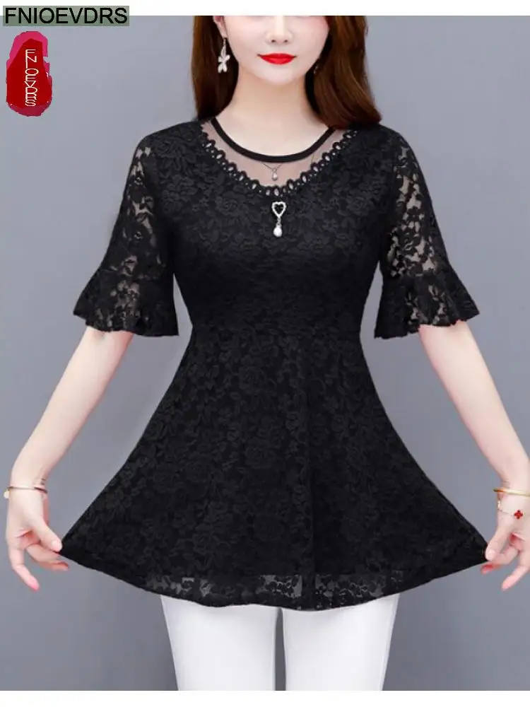 2022 Spring Autumn Basic Shirts Hollow Out Lace Ribbon Peplum Tops Hot Sales New Fashion Women Long Sleeve Ruffles Tunic Blouses