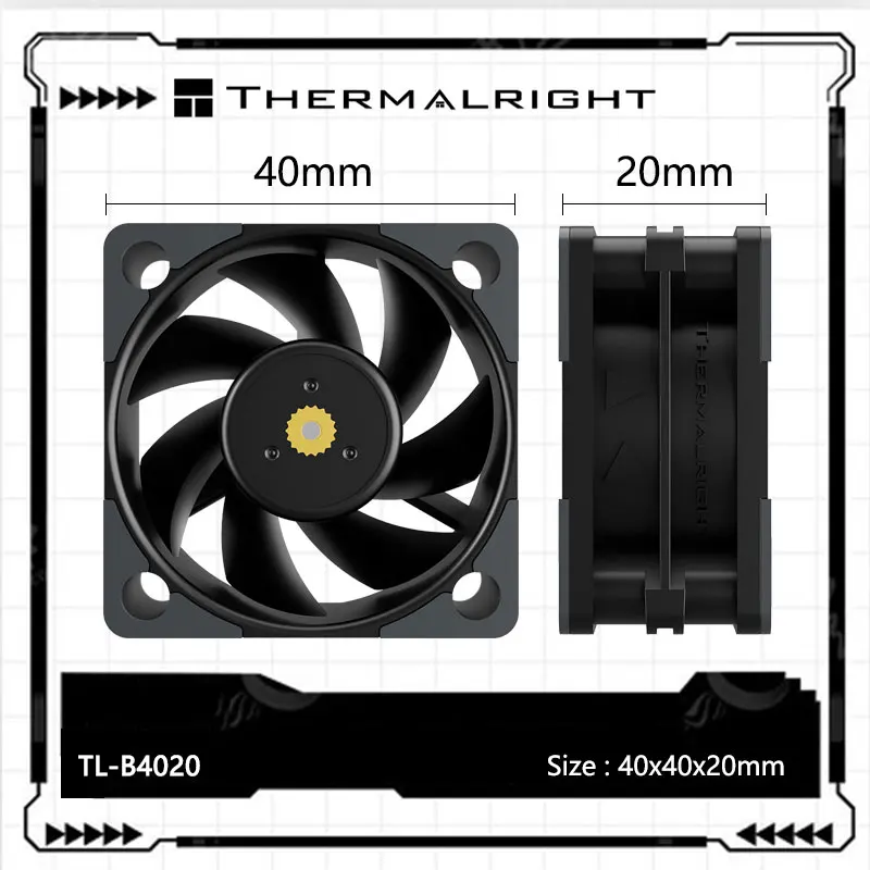 

Thermalright TL-B4020 Вентилятор охлаждения корпуса компьютера/40x40x20 мм/Мини-вентилятор с двойными шарикоподшипниками/Высокая скорость ветра 5500 об/мин