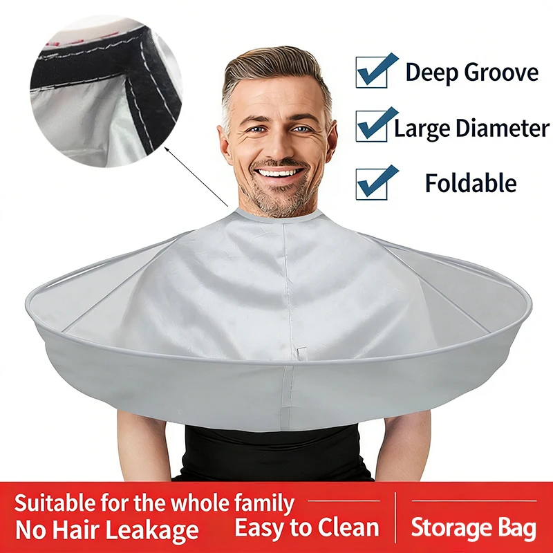 

Парикмахерский плащ-зонт для стрижки и окрашивания волос, трехмерный, дышащий, для домашнего использования, складной инструмент для стрижки
