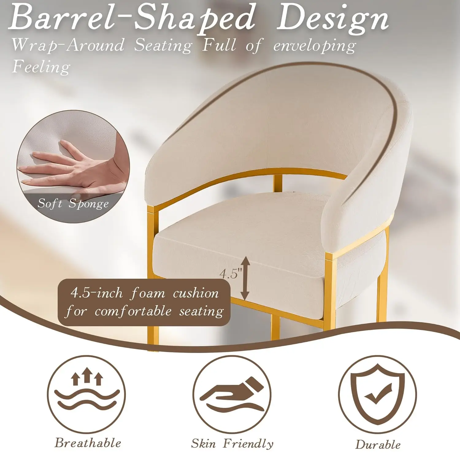 Modern Counter Height Bar Stools,Bar Stools Set Of 3,Velvet Fabric Upholstered Barrel Barstools With Backs,26", Customized