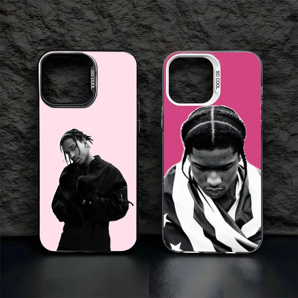 

a-ASAP rocky-Y Phone Case For iPhone 17/16/15/14/13/12/11 Pro Max Luxury Silver TPU Case Shockproof Anti-Scratch