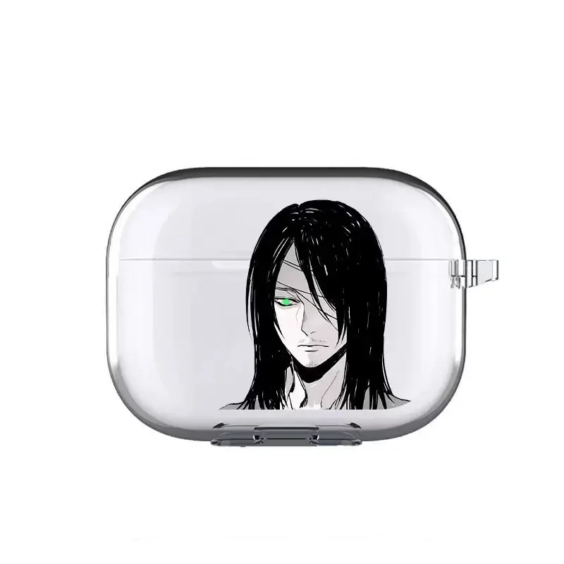 

Attack on Titan Eren Yeager Protective Cover Apple Airpods Pro Bluetooth Headset Cover Cartoon Transparent Soft Shell