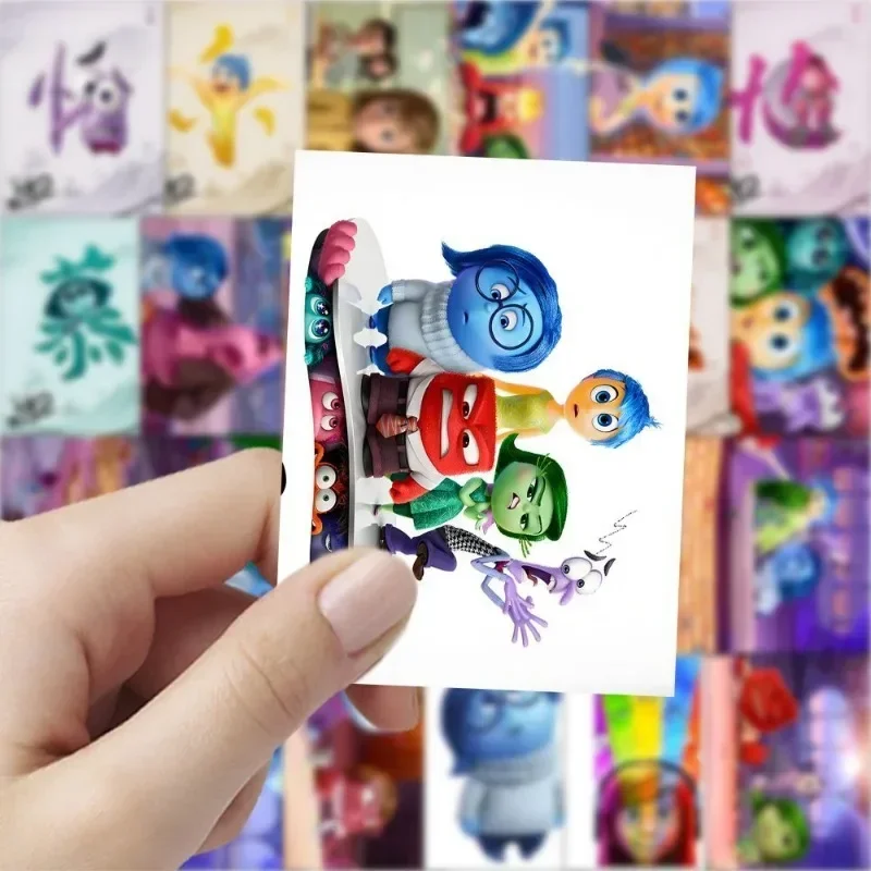 Disney Cartoon Inside Out 2 Toys Stickers Joy Sadness Anger Disgust Anxiety Anime Figures Sticker Guitar Notebook Decorations