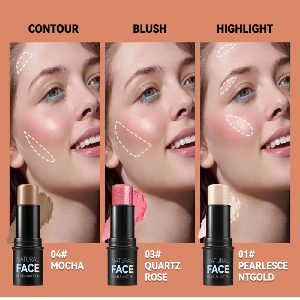 New Face Contouring Bronzer Stick Brightening Multi-functional Modify Concealer Pen Face Makeups Blusher Cream for Women Girls