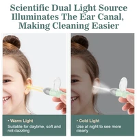 Luminous Ear Spoon Set Ear Wax Removal Cleaning Tweezers LED Light Earpick Nose Clip Children Adults Ear Care Tools Kit USBcharg 3