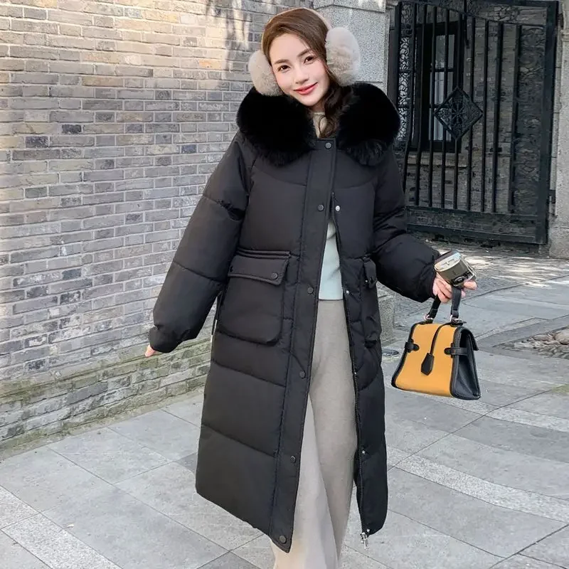 سترة نسائية شتوية أوروبية جديدة من القطن سترة فضفاضة للركاب بقلنسوة سترات دافئة #3
