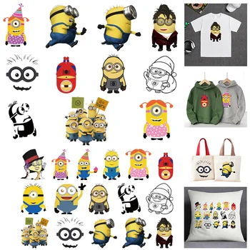 Süper Sevimli Minions Yaratıcı Demir On Transferler Giyim için Isı Transferi Diy Elbise Çıkartmaları çocuk Hediye