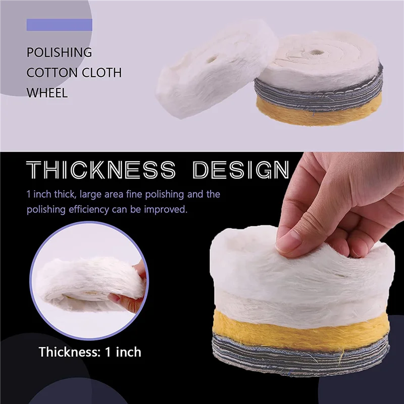 

【Best Selling】16Pcs 4 Inch Polishing Wheels Pad Denim Wheels With 6Pcs Polishing Compounds And 1/4 Inch Drill Shank For Bench Gr