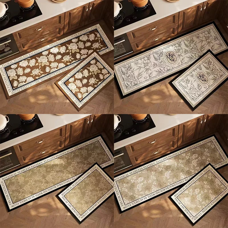 인쇄 된 미끄럼 방지 주방 카펫 물 흡수 주방 깔개 욕실 바닥 얼룩 방지 빨 카펫 입구 발 매트