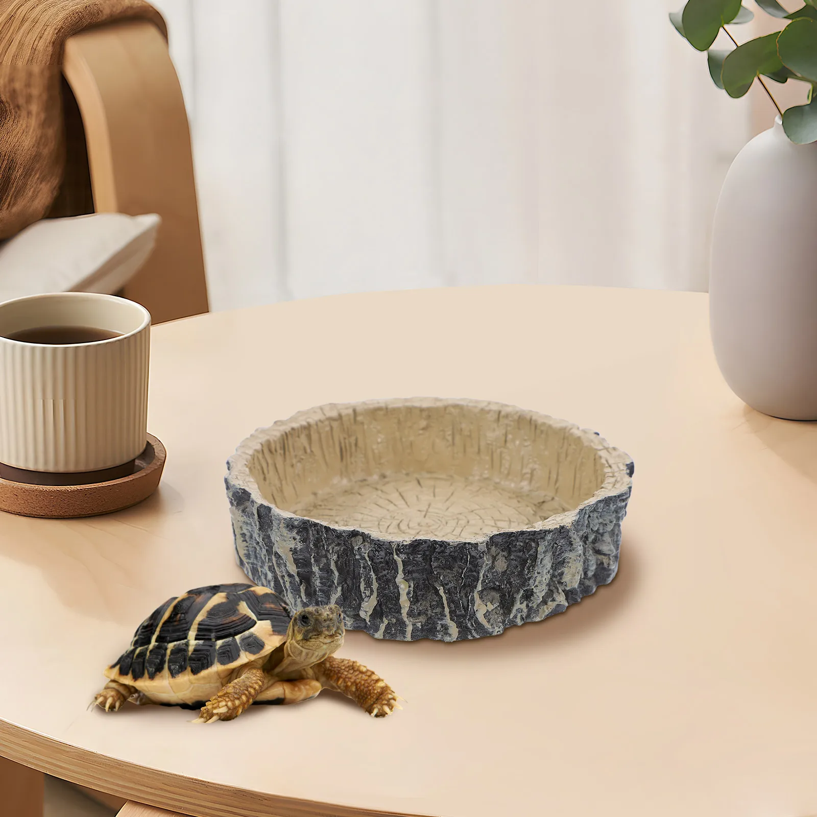 

Reptile Feeding Bowl Durable Resin Material Crawling Pet Supplies Food Storage Container Water Feeder Small Animals Habitat