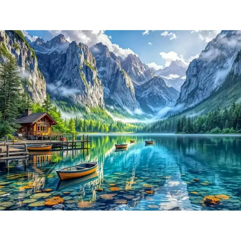 

GATYZTORY Rivers Painting By Numbers Unframe Drawing Kit Landscape Easy Paint Original gifts Drawing By Numbers