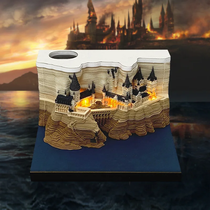 2026 Weekly Edition Enchanted Castle, Notepad Paper Sculpture Laser Cut 3D Tabletop Decoration