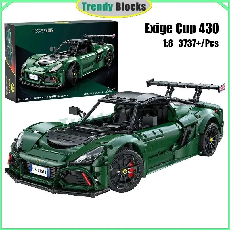 C61511Technic 3737pcs Exige Cup 430 1:8 Supercar اللبنات المزدوج الوضع سيارات رياضية لعب هدايا للأولاد