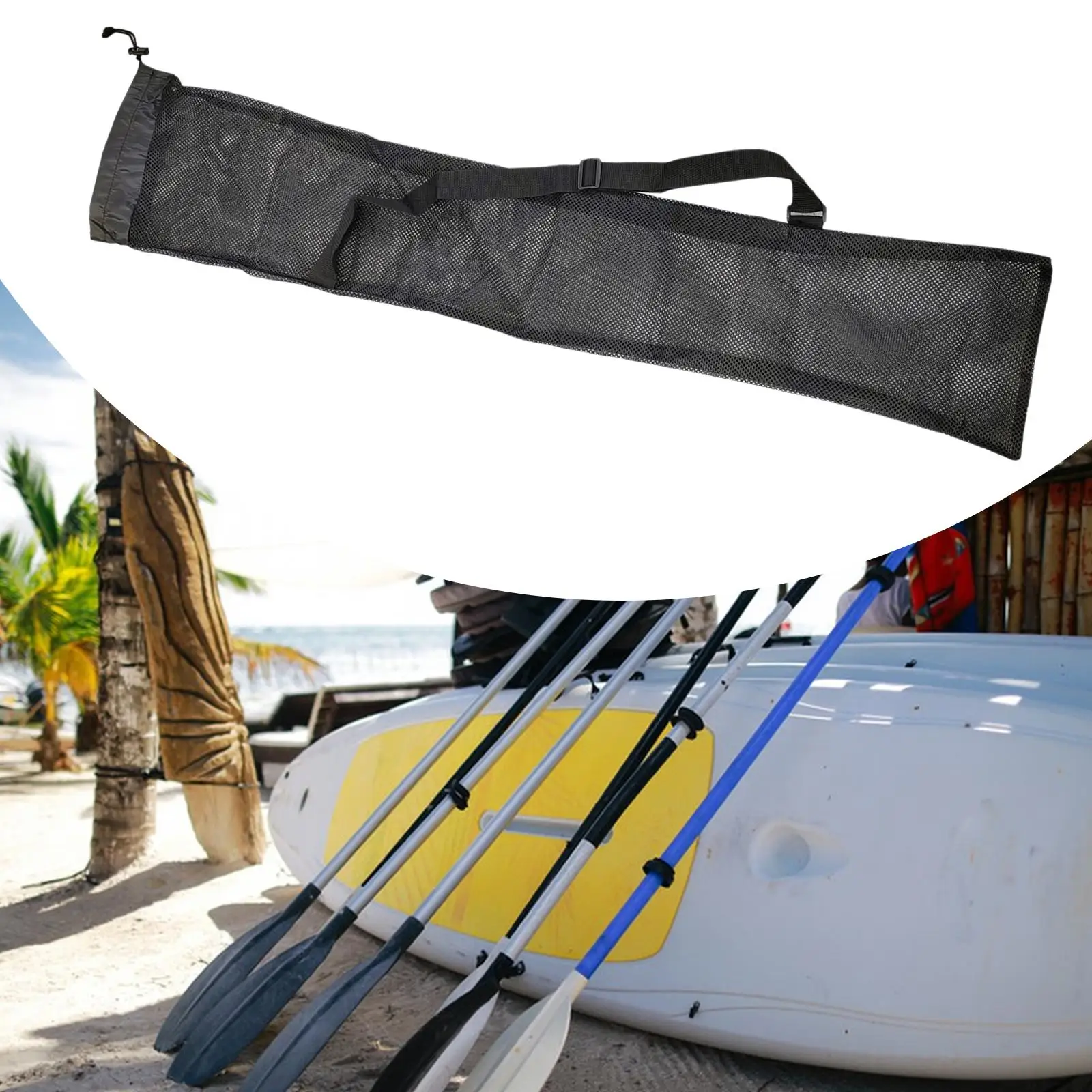 

Canoe Paddle Storage Bag Double Ended Paddle Storage Bag Lightweight Practical Easy to Use Sturdy Mesh Kayak Paddle Bag