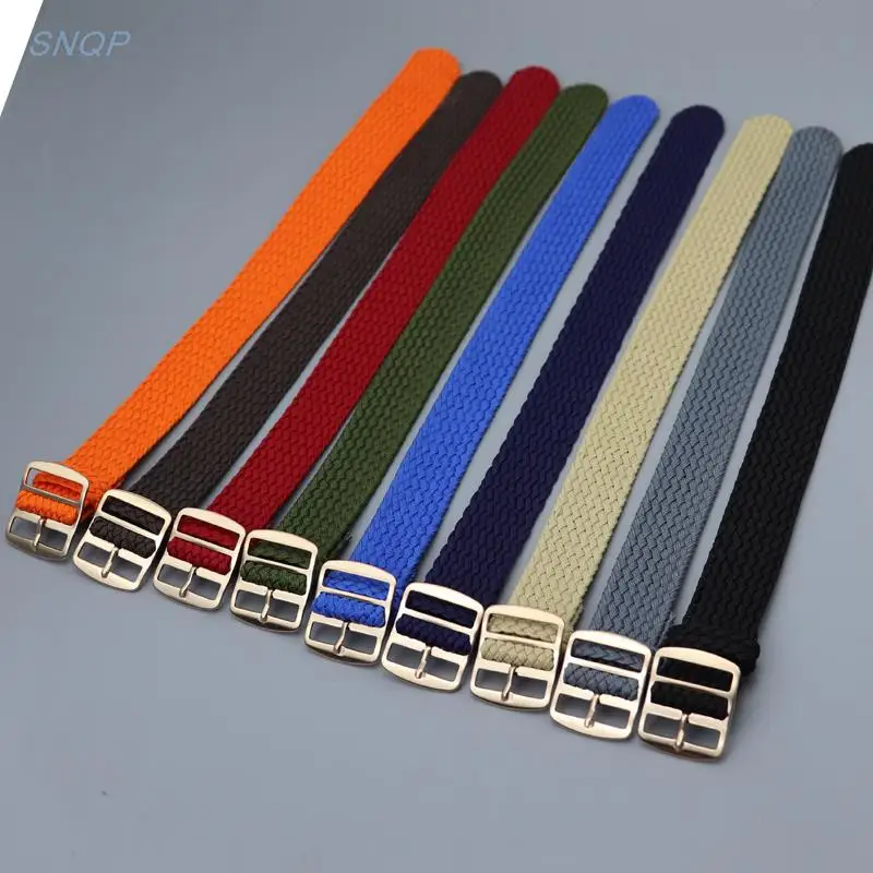 Rose Buckle 18mm 20mm 22mm Nylon Canvas Band Strap Watchband Men Women Woven Bracelet Accessories for Perlon Straps