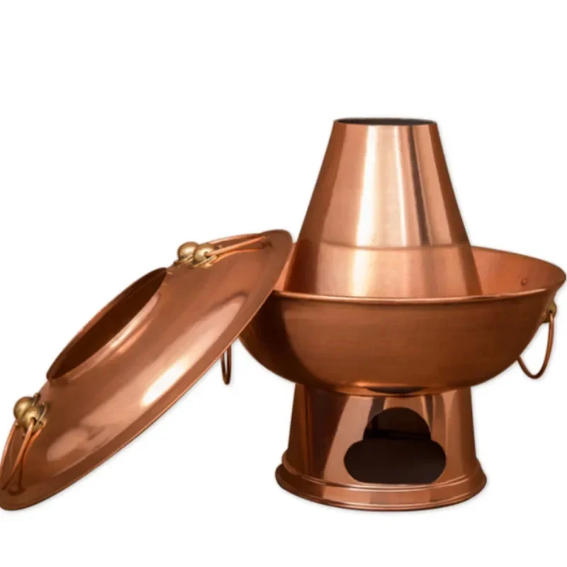 Red Thickened Double Flavor Old Beijing Stove Instant Boiled Mutton Charcoal Manual Copper Hot Pot