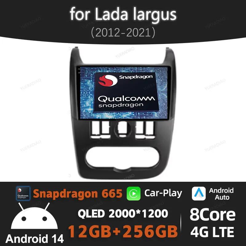 Android 14 Car Radio For LADA largus 2012 2013 - 2021 Multimedia Video Player GPS NAVI 4G WIFI Carplay Auto 360 Camera Head Unit