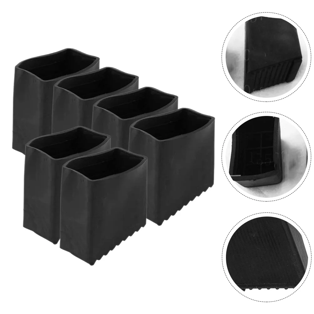 6 Pcs Ladder Protector Bumpers Floor Mat Pads Mats Stabilizer for Gutters Rubber Extension Parts Step Leg Caps