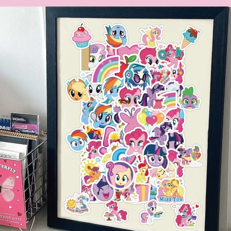 Pegatinas de dibujos animados My Little Pony para niños, etiquetas adhesivas de juego de juguete, etiqueta de sellado de regalo DIY, suministros de