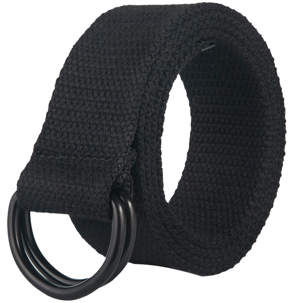 Double loop buckle canvas belt for men and women, youth canvas belt for women, Korean version, minimalist denim belt