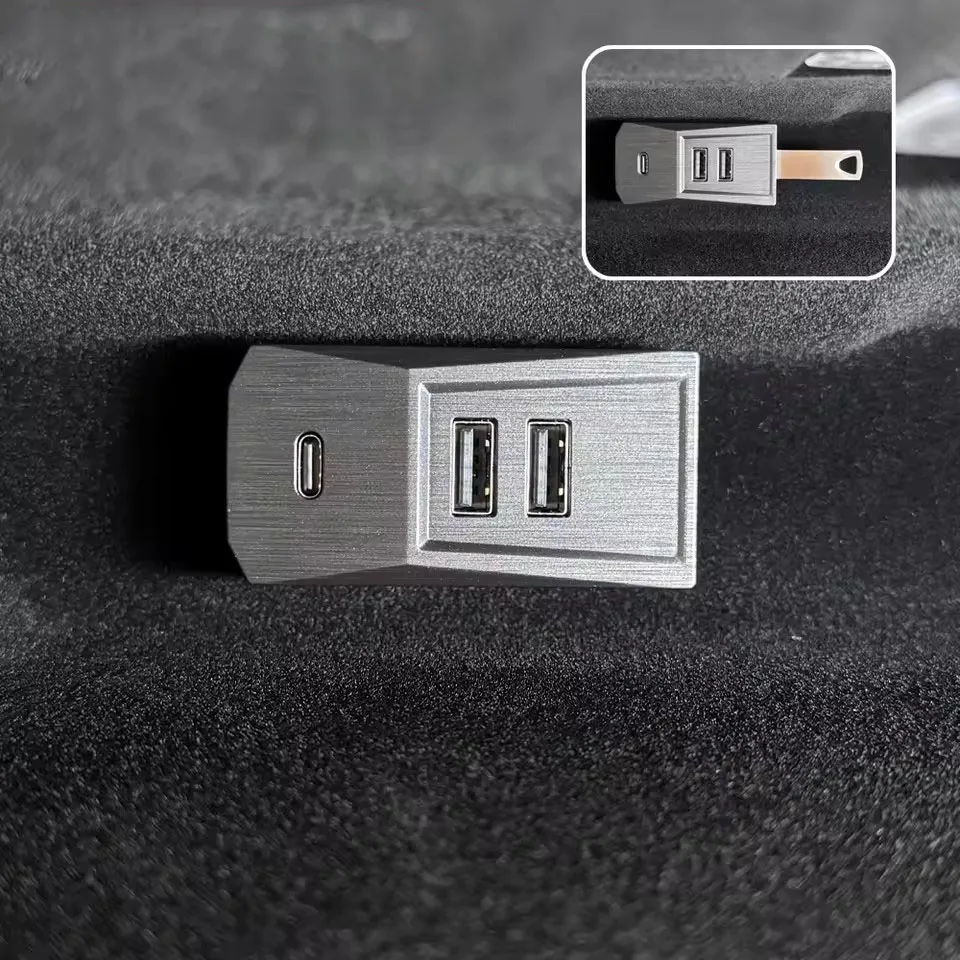 Glovebox USB Hub For Tesla Model YL Y Juniper Launch Model 3 Highland Type-C Port Digital Splitter Docking Station