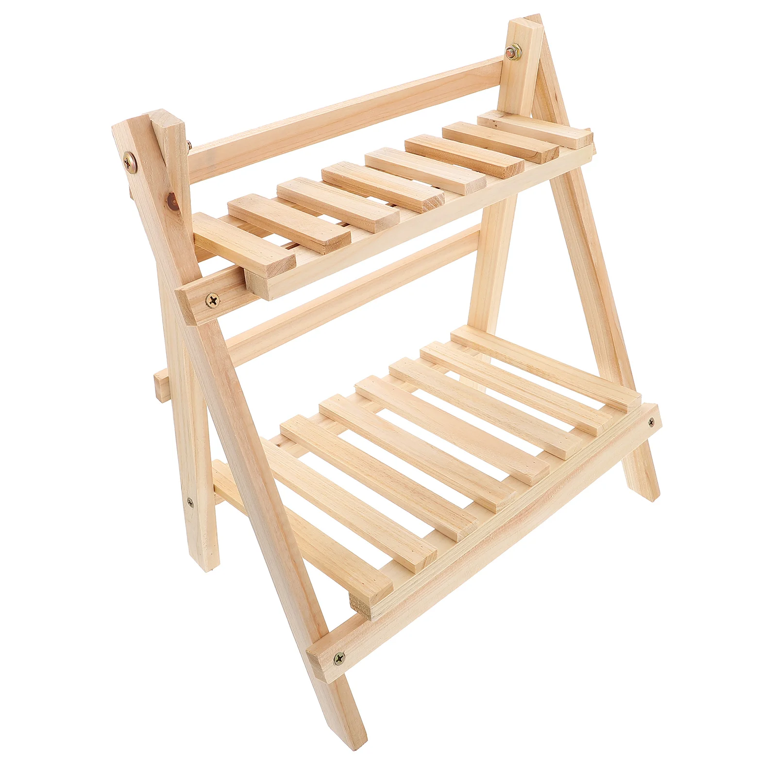

Wooden Desk ganizer 2 Tier Storage Rack Desktop Bookshelf Strong Practical Simple Design Cup Flowerpot Shelf