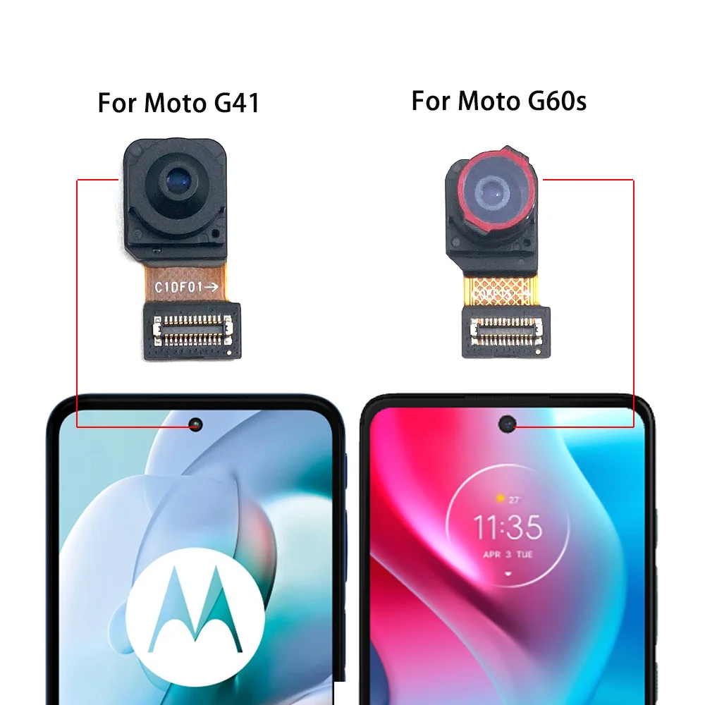 Back Rear Front Camera Module For Moto G41 G60s Main Small Big Camera Flex Cable Repair Parts Facing