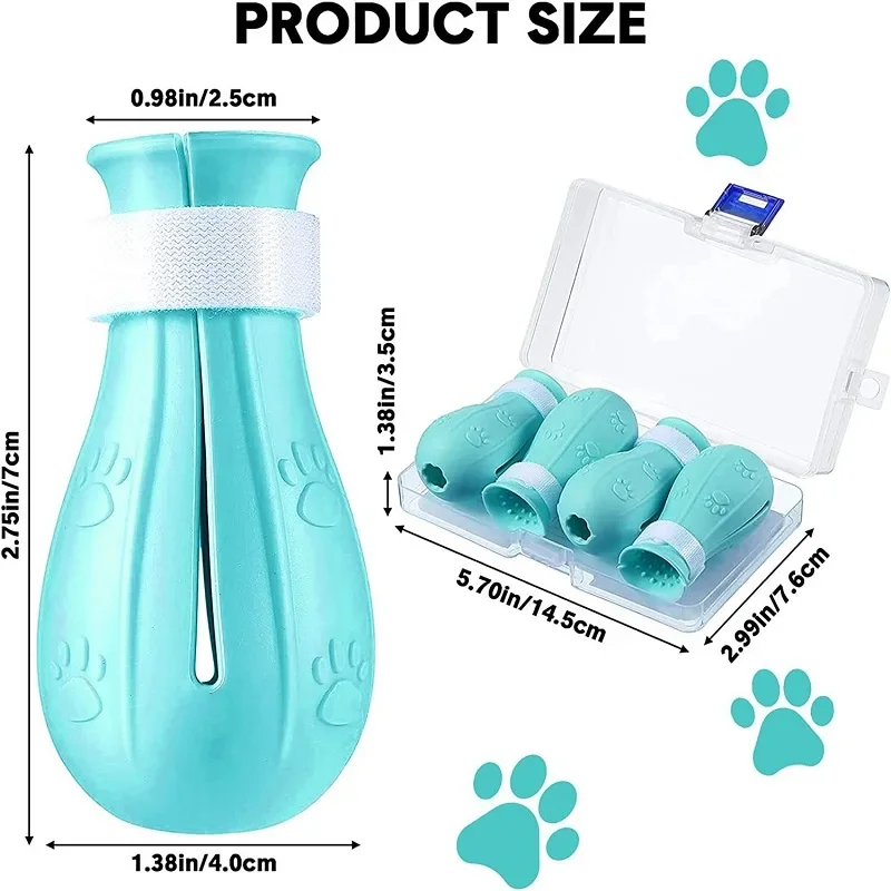 Cat Claw Protector Bath Anti-Scratch Cat Shoes for Cat Adjustable Pet Bath Wash Boots Cats Paw Nail Cover Pet Grooming Supplies