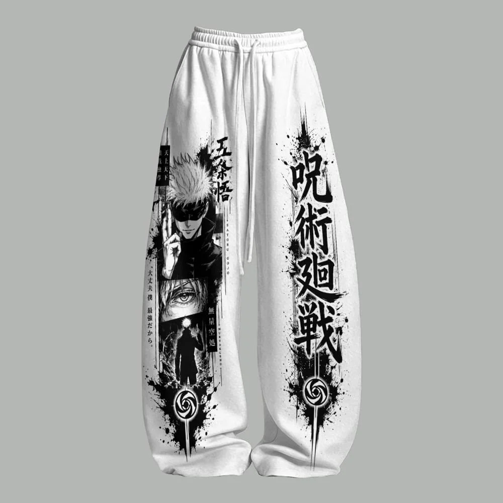 Jujutsu Kaisen Sukuna Kanji & Tintenspritzer Grafik Gerade Hose Sommer Schnelltrocknende Sporthose Unisex Streetwear Jogginghose – Detail 5