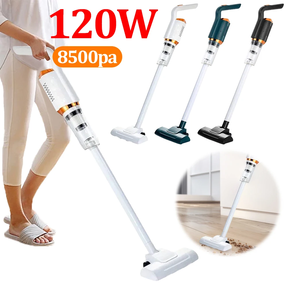 120W Electric Handheld Vacuum Cleaner Wireless Sweeper Car Vacuum Cleaner 8500pa Powerful Large Suction Home Floor Dust Cleaner