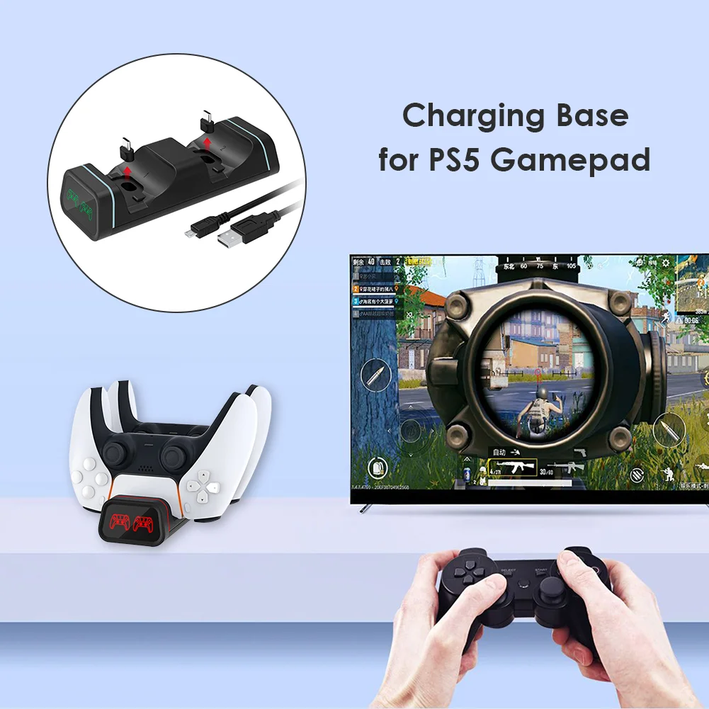 Dualsense-estación de carga LED multifunción, Base de carga para Switch Pro /Xbix Series S/X /PS5