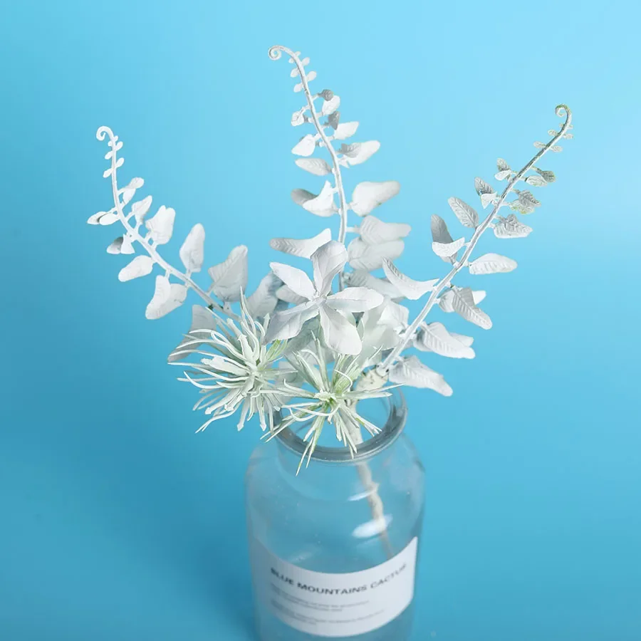 1 pçs mini plástico flores artificiais ramos de alta qualidade falso grama galhos haste folha falsa diy artesanato scrapbook decoração para casa