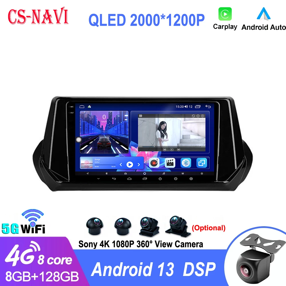 

Car Radio Android 13 For Peugeot 2008 II 2 2019 - 2021 QLED Multimedia Stereo Audio GPS Navigation Auto Carplay Wifi 360 camera