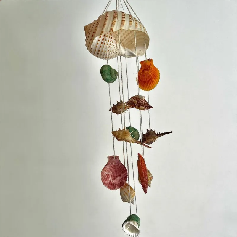 New 3Colros Natural Handmade Weaving Seaside Shell Wind Chime Handmade DIY Wall Hanging Pendant Crafts Shell DIY Pendant LI754