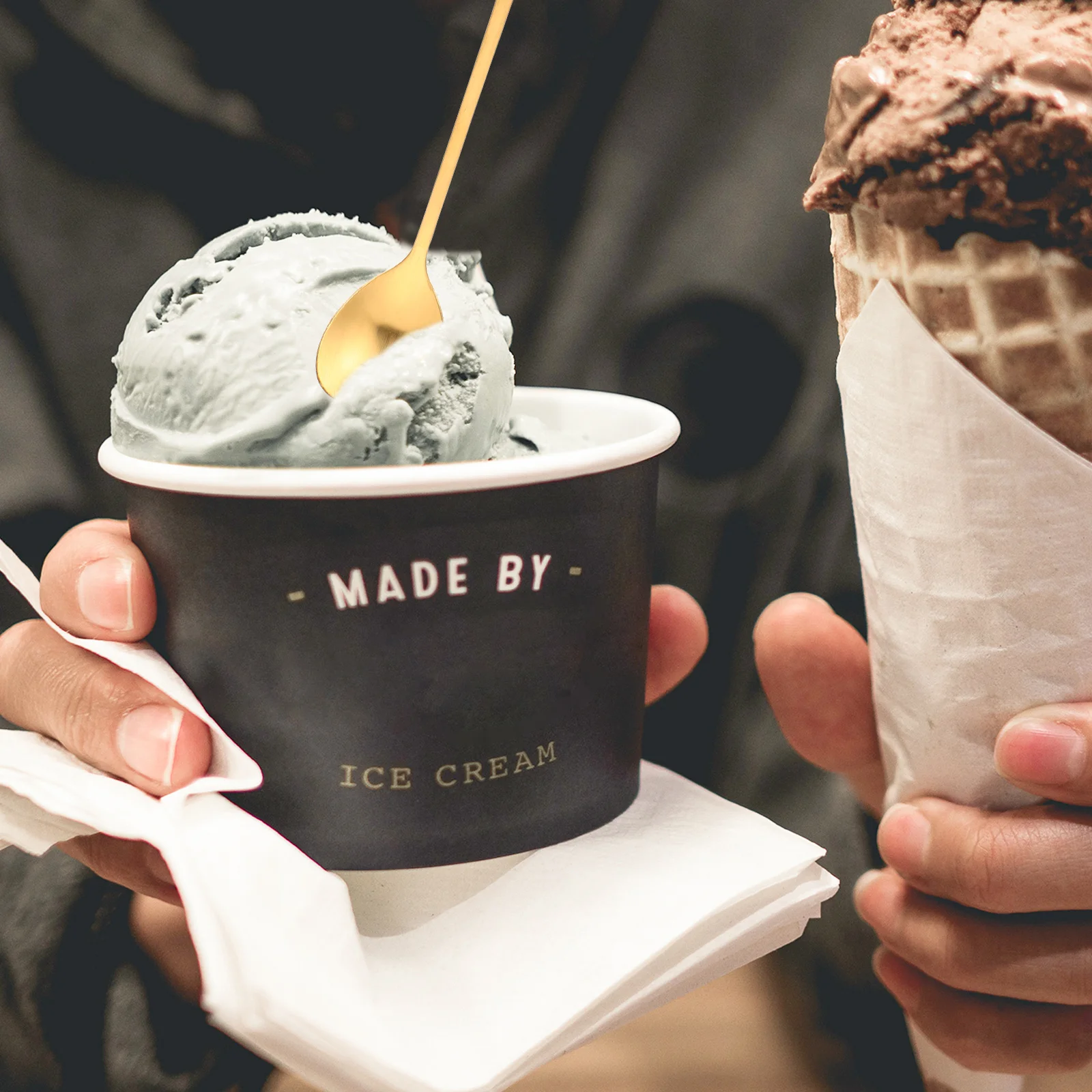 

12Pcs Golden Spoons Long Handle Stirring Coffee Tea Juice Desserts Multipurpose Kitchen Accessories Easy Clean