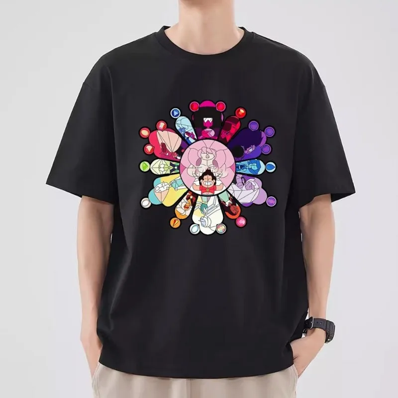 

Cartoon S-Steven Universe T Shirt Men Couple Combination Clothes Short Sleeve Collar Fashion T-shirt Women Cotton